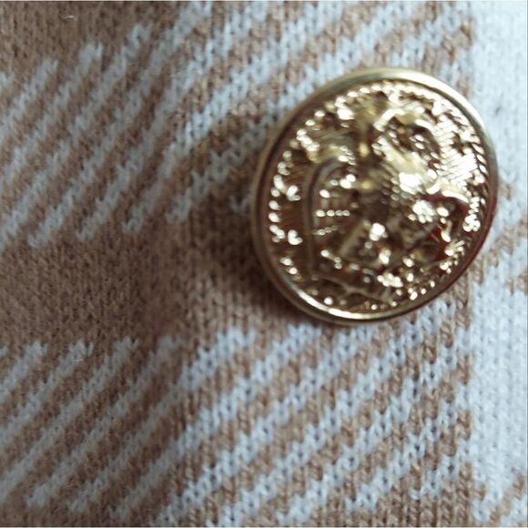 🆕️Anne Klein Plaid Notch Collar Open Front Sweater Cardigan Size M - Picture 4 of 7